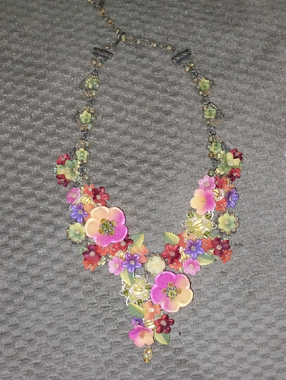Colleen Toland Vtg. Inspired Floral Multicolor Fiesta Statement Necklace